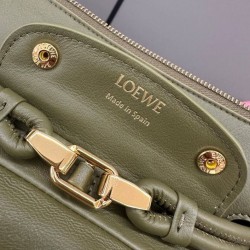 Special Grade Replica Loewe Madrid Medium Soft Calfskin Bag Olive Clone Sale