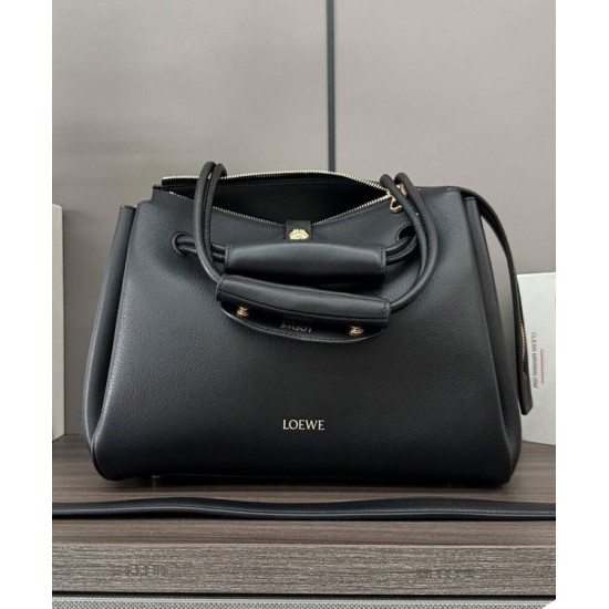 Special Grade Replica Loewe Madrid Medium Soft Calfskin Bag Black Clone Sale