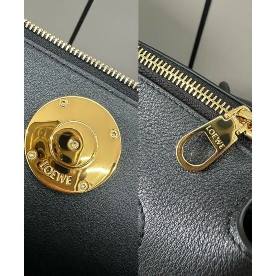Special Grade Replica Loewe Madrid Medium Soft Calfskin Bag Black Clone Sale