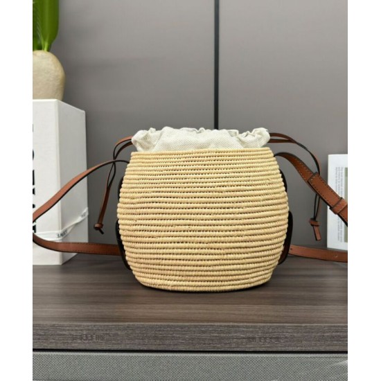 Special Grade Replica Loewe Raffia Shoulder Bag Coffee Clone Sale