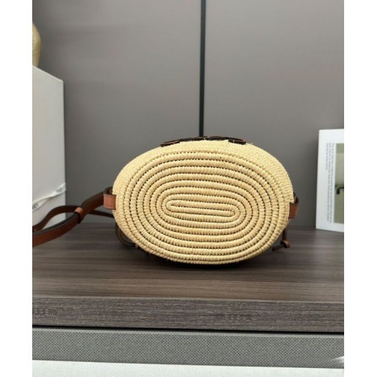 Special Grade Replica Loewe Raffia Shoulder Bag Coffee Clone Sale