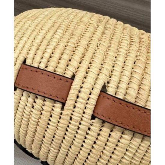 Special Grade Replica Loewe Raffia Shoulder Bag Coffee Clone Sale
