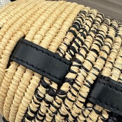 Special Grade Replica Loewe Raffia Shoulder Bag Black Clone Sale