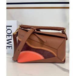Special Grade Replica Loewe Small Puzzle Edge Landscape Bag in Nappa Calfskin Coffee Clone Sale