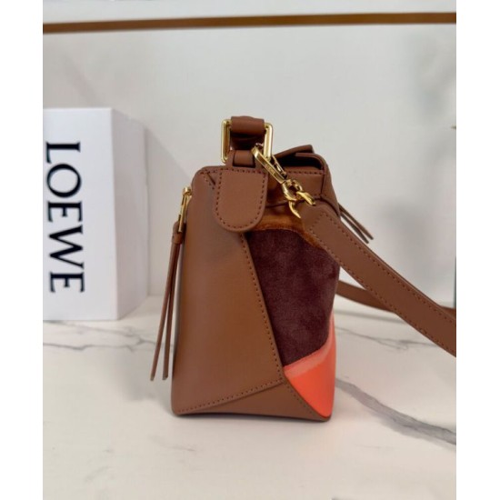 Special Grade Replica Loewe Small Puzzle Edge Landscape Bag in Nappa Calfskin Coffee Clone Sale