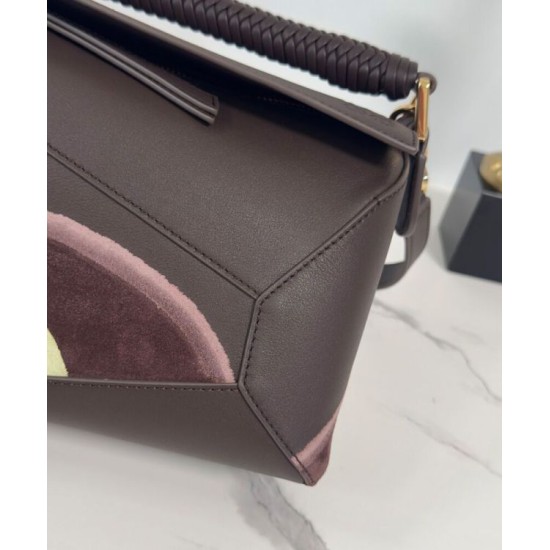 Special Grade Replica Loewe Small Puzzle Edge Landscape Bag in Nappa Calfskin Dark Coffee Clone Sale