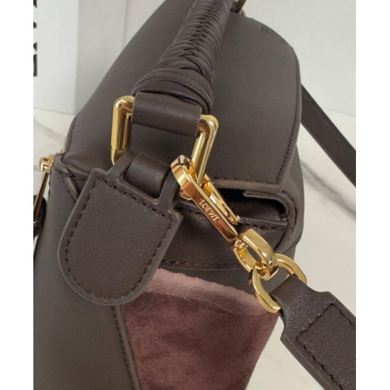 Special Grade Replica Loewe Small Puzzle Edge Landscape Bag in Nappa Calfskin Dark Coffee Clone Sale