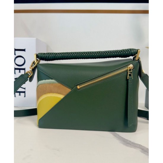 Best Replica Loewe Small Puzzle Edge Landscape Bag in Nappa Calfskin Green Fake At Cheap Price Special Grade Replica Loewe Small Puzzle Edge Landscape Bag in Nappa Calfskin Green Clone Sale