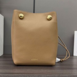 Special Grade Replica Loewe Pebble Pouch Bags Apricot Clone Sale