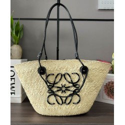 Special Grade Replica Loewe Large Anagram Basket Bag in Black Clone Sale
