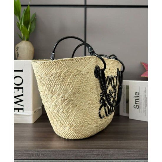 Special Grade Replica Loewe Large Anagram Basket Bag in Black Clone Sale