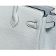 Special Grade Replica Hermes Birkin Bag 25cm/30cm Light Blue Clemence Silver Hardware Clone Sale