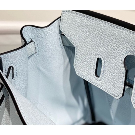 Special Grade Replica Hermes Birkin Bag 25cm/30cm Light Blue Clemence Silver Hardware Clone Sale