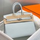 Special Grade Replica Hermes Birkin Bag 25cm/30cm Light Blue Clemence Silver Hardware Clone Sale