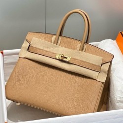 Special Grade Replica Hermes Birkin Bag 25cm/30cm Camel Clemence Gold Hardware Clone Sale