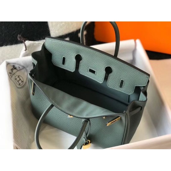 Special Grade Replica Hermes Birkin Bag 25cm/30cm Almond Green Clemence Gold Hardware Clone Sale