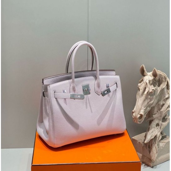 Special Grade Replica Hermes Birkin 25cm/30cm Pink Clemence Bag with Silver Hardware Clone Sale