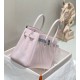 Special Grade Replica Hermes Birkin 25cm/30cm Pink Clemence Bag with Silver Hardware Clone Sale