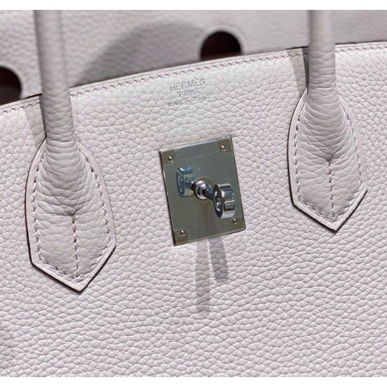 Special Grade Replica Hermes Birkin 25cm/30cm Pink Clemence Bag with Silver Hardware Clone Sale
