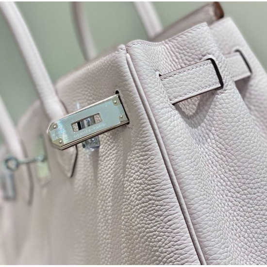 Special Grade Replica Hermes Birkin 25cm/30cm Pink Clemence Bag with Silver Hardware Clone Sale