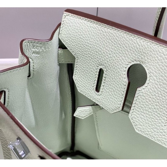 Special Grade Replica Hermes Birkin 25cm/30cm Light Green Clemence Bag with Silver Hardware Clone Sale