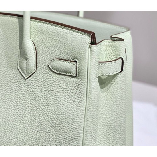 Special Grade Replica Hermes Birkin 25cm/30cm Light Green Clemence Bag with Silver Hardware Clone Sale