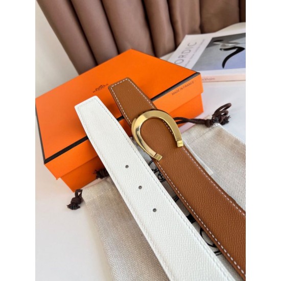 Special Grade Replica Hermes Luck 38MM Reversible Belt with Gold Epsom Buckle Clone Sale
