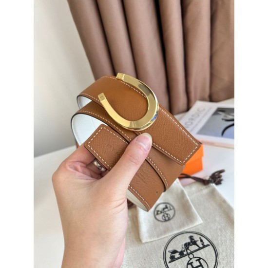 Special Grade Replica Hermes Luck 38MM Reversible Belt with Gold Epsom Buckle Clone Sale