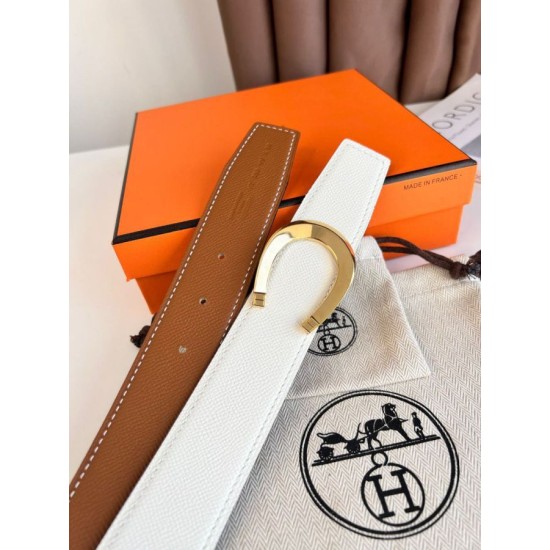 Special Grade Replica Hermes Luck 38MM Reversible Belt with Gold Epsom Buckle Clone Sale