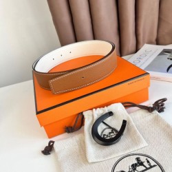 Special Grade Replica Hermes Luck 38MM Reversible Belt with Black Epsom Buckle Clone Sale