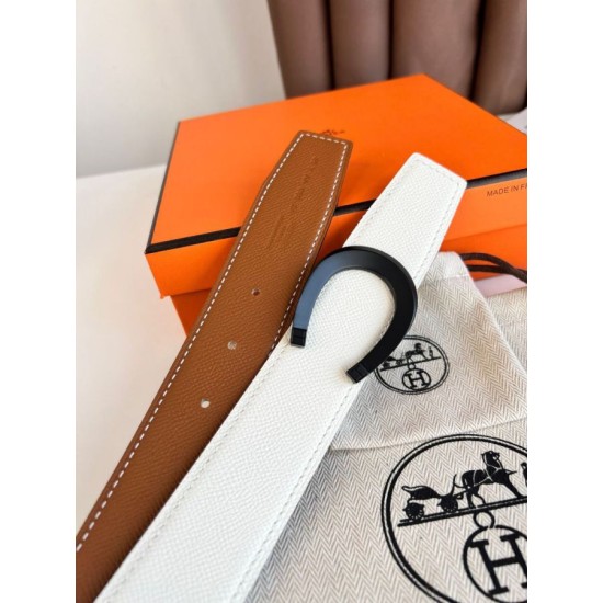 Special Grade Replica Hermes Luck 38MM Reversible Belt with Black Epsom Buckle Clone Sale