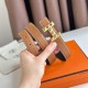 Special Grade Replica Hermes H Medor 24MM Reversible Belt in Epsom Brown Clone Sale