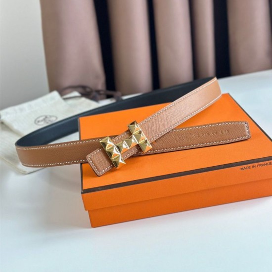 Special Grade Replica Hermes H Medor 24MM Reversible Belt in Epsom Brown Clone Sale