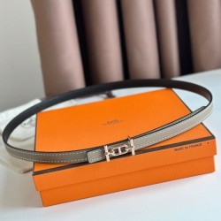 Special Grade Replica Hermes Ancre 13MM Reversible Belt in Epsom Gray Clone Sale
