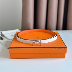 Special Grade Replica Hermes Ancre 13MM Reversible Belt in Epsom Orange Clone Sale