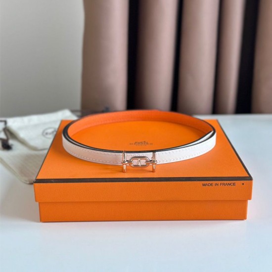 Special Grade Replica Hermes Ancre 13MM Reversible Belt in Epsom Orange Clone Sale