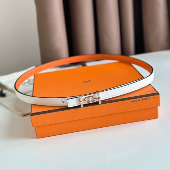 Special Grade Replica Hermes Ancre 13MM Reversible Belt in Epsom Orange Clone Sale