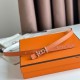 Special Grade Replica Hermes Ancre 13MM Reversible Belt in Epsom Orange Clone Sale