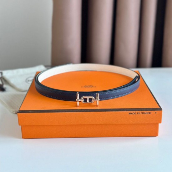 Special Grade Replica Hermes Ancre 13MM Reversible Belt in Epsom White Clone Sale