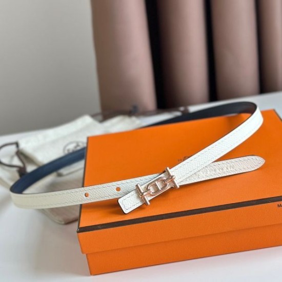 Special Grade Replica Hermes Ancre 13MM Reversible Belt in Epsom White Clone Sale