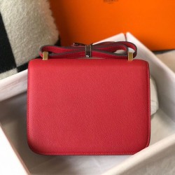 Special Grade Replica Hermes Constance MM 24cm Red Epsom Bag Clone Sale