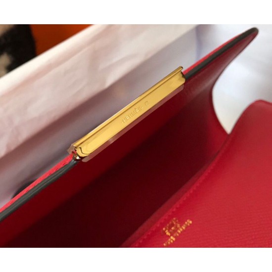 Special Grade Replica Hermes Constance MM 24cm Red Epsom Bag Clone Sale