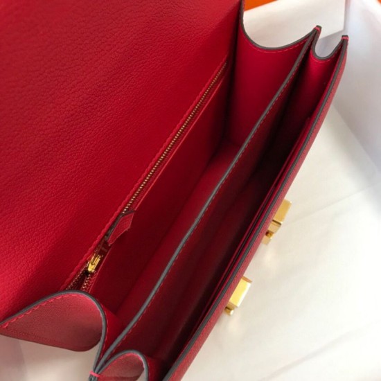 Special Grade Replica Hermes Constance MM 24cm Red Epsom Bag Clone Sale