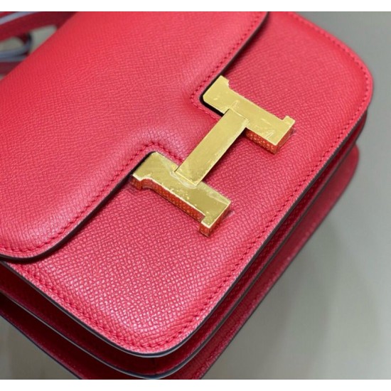 Special Grade Replica Hermes Constance MM 24cm Red Epsom Bag Clone Sale