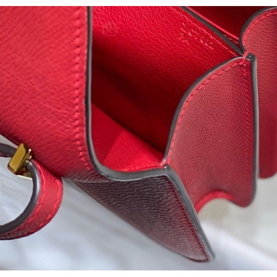 Special Grade Replica Hermes Constance MM 24cm Red Epsom Bag Clone Sale
