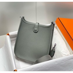 Special Grade Replica Hermes Evelyne III TPM gray clemence bag Clemence Clone Sale