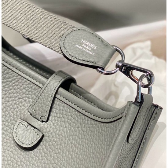 Special Grade Replica Hermes Evelyne III TPM gray clemence bag Clemence Clone Sale