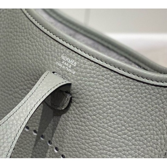 Special Grade Replica Hermes Evelyne III TPM gray clemence bag Clemence Clone Sale