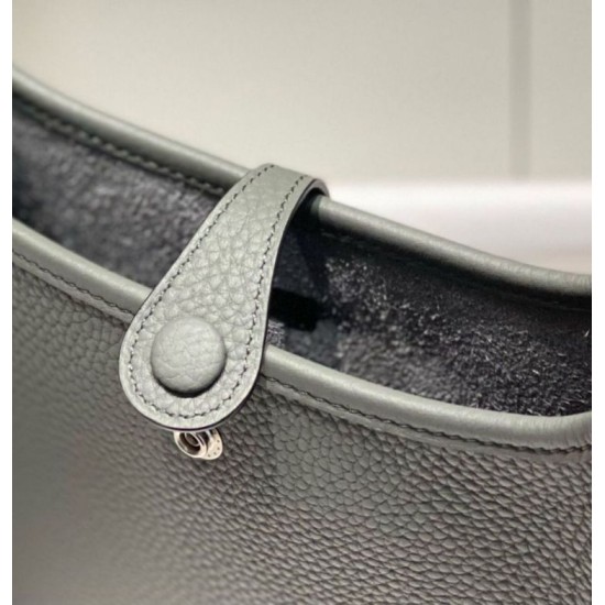 Special Grade Replica Hermes Evelyne III TPM gray clemence bag Clemence Clone Sale