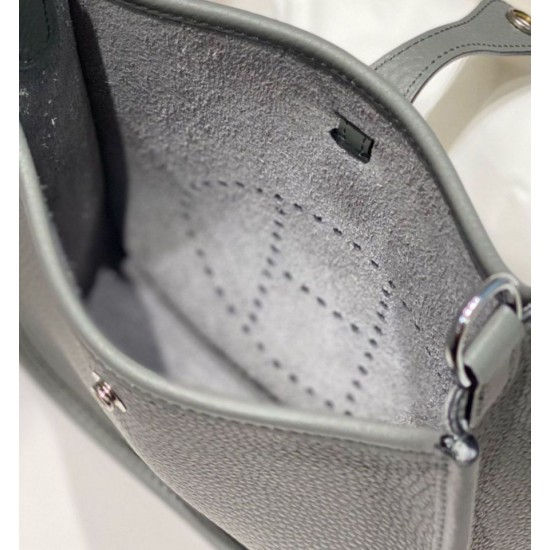 Special Grade Replica Hermes Evelyne III TPM gray clemence bag Clemence Clone Sale
